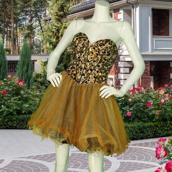 Tony Bowls Beaded Tulle Evening Cocktail Party Formal Prom Mini Dress XS - Picture 6 of 11